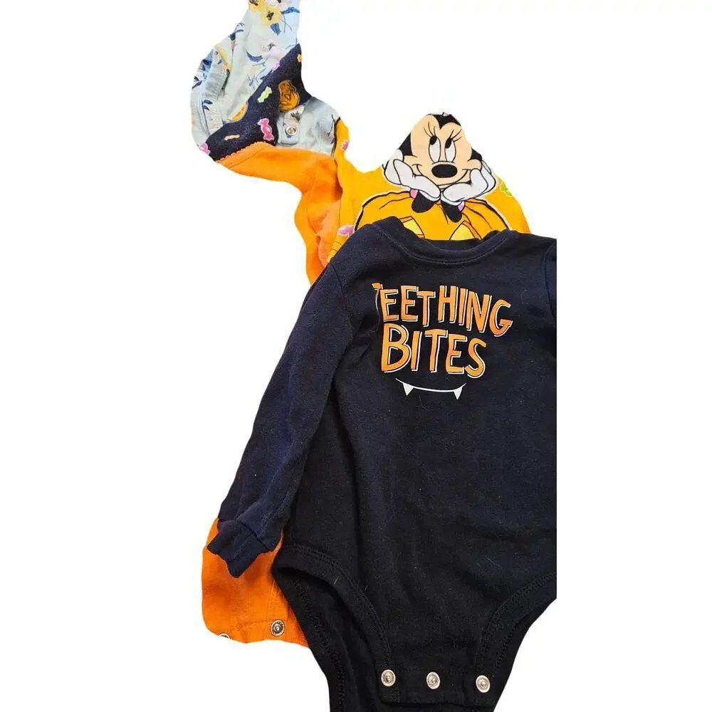 6 - 9 month Halloween fall baby lot bundle pants pajamas dress overalls mixed br - Picture 4 of 5